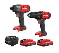 CRAFTSMAN V20 MAX Cordless Drill and Impact Driver, Power Tool Combo Kit with 2 Batteries and Charger (CMCK200C2AM)
