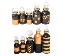 CraftsOfEgypt Genie Blown Empty Glass Mini Bottles for Perfume, Essential Oils or Potion - Set of 10 Decorative Small Vials, Each 2" High (5cm), Assorted Colors