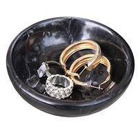 CraftsOfEgypt Schmuckschale aus echtem Marmor - Ringhalter - Schmuck-Organizer Tablett - dekorative Schlüsselschale - Hochzeitsgeschenk - Schmucktablett - dekoratives Tablett - Marmor-Tablett schwarz