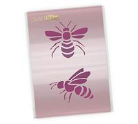 CraftStar Bees Stencil Set - 2 x Reusable 12cm Bee Stencil Templates
