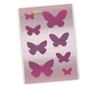 CraftStar Butterfly Stencil Set - A4 Stencil Sheet with 8 Butterfly Templates