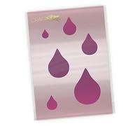CraftStar Raindrops Stencil - 6 Raindrop Templates from 2.5 to 10 cm High - Reusable Craft/Airbrush Stencil