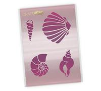CraftStar Sea Shell Stencil Pack - 4 Different Shell Stencils On an A4 Sheet
