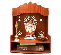 CRAFTSTRIBE Elegant Pooja Mandir for Home | Unique Handmade Wooden Temple with Wall Mount Design | Versatile Plywood Mandir | Perfect for Daily Worship and Spiritual Practices