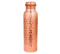 CRAFTSTRIBE Handcrafted Pure Copper Water Bottle - 950 ML (32.5 Oz) Capacity | Hammered Design | 100% Pure Copper Water Bottle Vessel | Leak-Proof | Authentic Ayurvedic Copper Bottle