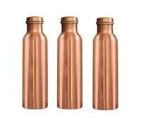 CRAFTSTRIBE Handcrafted Pure Copper Water Bottle - 950 ML (32.5 Oz) Capacity | Plan Design | 100% Pure Copper Water Bottle Vessel | Leak-Proof | Authentic Ayurvedic Copper Bottle Pack of 3