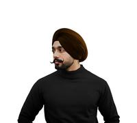 CRAFTSTRIBE Sikh Traditional Turban Patka Punjabi Sardar Pagri Dastar Cotton Full Voil for Men and Boys (5 Meter) Brown