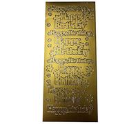 craftstyle GOLD Happy Birthday Flowers Outline Stickers Peel offs pack 3 1709