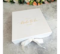 Craftwalla® Bride-to-Be Gift Box - Personalised Wedding Keepsake Hamper with Foil | Perfect Engagement Gift, Bridal Shower Present & Hen Party Surprise (Gold, Large)