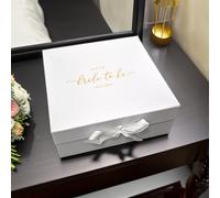 Craftwalla® Bride-to-Be Gift Box - Personalised Wedding Keepsake Hamper with Foil | Perfect Engagement Gift, Bridal Shower Present & Hen Party Surprise (Gold, XL)