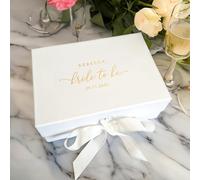 Craftwalla® Bride-to-Be Gift Box - Personalised Wedding Keepsake Hamper with Foil | Perfect Engagement Gift, Bridal Shower Present & Hen Party Surprise (Gold, A5 Deep)