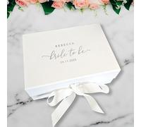 Craftwalla® Bride-to-Be Gift Box - Personalised Wedding Keepsake Hamper with Foil | Perfect Engagement Gift, Bridal Shower Present & Hen Party Surprise (Silver, A5 Deep)