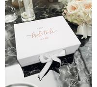 Craftwalla® Bride-to-Be Gift Box - Personalised Wedding Keepsake Hamper with Foil | Perfect Engagement Gift, Bridal Shower Present & Hen Party Surprise (Rose Gold, A4 Deep)