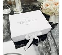 Craftwalla® Bride-to-Be Gift Box - Personalised Wedding Keepsake Hamper with Foil | Perfect Engagement Gift, Bridal Shower Present & Hen Party Surprise (Silver, A4 Deep)