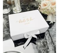 Craftwalla® Bride-to-Be Gift Box - Personalised Wedding Keepsake Hamper with Foil | Perfect Engagement Gift, Bridal Shower Present & Hen Party Surprise (Gold, A4 Deep)