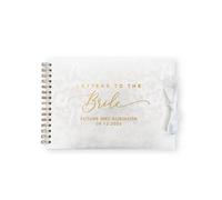 Craftwalla® Letters to the Bride Scrapbook - Personalised Wedding Keepsake Book with Foil Embellishment - Bridal Shower Gift, Bridesmaid Gift, Hen Party Memory Book (A4) (Pearl Cover/Gold Text)
