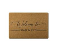 Craftwalla® Personalised Doormat - Weatherproof Synthetic Coir Welcome Mat for Indoor & Outdoor Use, Engraved Name in Grey or Brown, 60×40cm / 70×50cm / 80×50cm (Brown, 60x40cm)