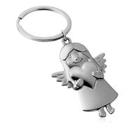 CraftWerk Guardian Angel Keyring with Heart - Lucky Charm for Exams, Driving Licence or as a Gift - Silver - 8.5 x 3.5 cm, silver, 8,5 x 3,5 cm