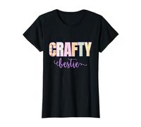 Crafty Bestie Gingham Pattern Design T-Shirt