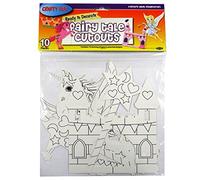 CRAFTY BITZ Large Children's Illustrated Card Paper Shapes - Fairytale, 5 Different - Pack of 10