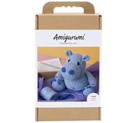 Crafty Capers Amigurumi Complete Craft Kit | Blue Hippo | Japanese Crochet | Large 23cm