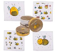Crafty Capers Bee Design Magic Expanding Flannel | Mini Towel | Single | Cracker Filler