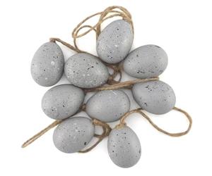Crafty Capers Bluey Grey Speckled Hanging Eggs | Easter Tree Decorations | 4cm Tall | Set of 9