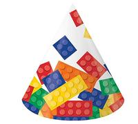 CRAFTY CAPERS Building Blocks Paper Party Hats, Child Size - 8 Pcs.
