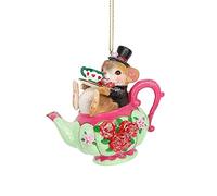 CRAFTY CAPERS Dormouse in Teapot Hanging Ornament | Christmas Tree Decorations | Gisela Graham