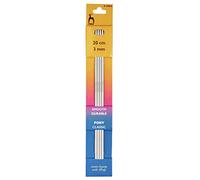 Set of 4 Pony Classic Aluminum Double Ended Knitting Needles/Pins - 20cm x 3mm