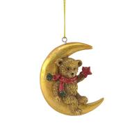 Crafty Capers Teddy in the Moon | Christmas Tree Decoration | 7cm | Gisela Graham