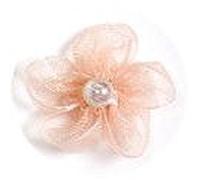 Crafty Impressions Chiffon Flower with Pearl, Light Peach
