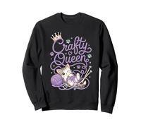 Crafty Queen Yarn and Paws Cat Lover Knitting Design Sweatshirt