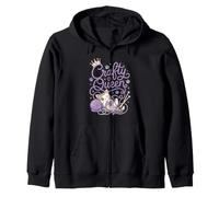 Crafty Queen Yarn and Paws Cat Lover Knitting Design Zip Hoodie