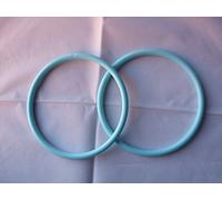 Crafty Things 1 Pair of Round Plastic Bag Handles - Blue Coloured - 13cm Diameter