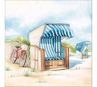 Crafty Things 4 x Paper Napkins - Day at the Beach - Ideal for Decoupage/Napkin Art