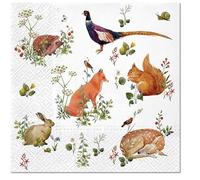 Crafty Things 4 x Paper Napkins - Forest Animals - Ideal for Decoupage/Napkin Art