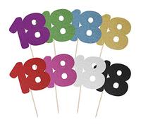Crafty Toppers Large Number 18 Glitter Cake Topper (Black Glitter)