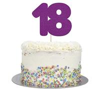 Crafty Toppers Large Number 18 Glitter Cake Topper (Purple Glitter)