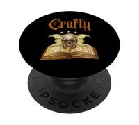 Crafty Witch Core Crescent Moons Skull Spell Book Magic PopSockets Adhesive PopGrip
