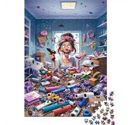 Crafty Woman Chaos 1000 Piece Thick Cardboard Classic Jigsaw Puzzle Adults Educational Challenge Beautiful Decoration Value Pack 70x50cm/1000pcs