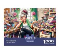 Crafty Woman Impossible Hard Difficult 1000 Pieces Adult Jigsaws - Sewing Room Messy Puzzle Educational Game Decompression for Gifts52x38cm/1000pcs