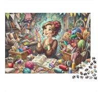 Crafty Woman Studio 1000-Piece Jigsaws Puzzles for Senior Citizens Recycled Craft Girl Cardboard Challenging Puzzle Games 38x26cm/1000pcs