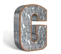 CraftyCrocodile 7" Galvanized Metal Letters for Wall Decor - 3D Letter G for Hanging & Free Standing - Decorative Rustic Alphabet Letters for the Living Room, Bedroom, Kitchen
