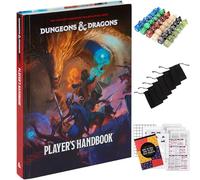 CraftyCrocodile Dungeons and Dragons 2024 Player's Handbook Bundled with DND 6 Dice Sets, Flannel Bags, Complete Printable Kit - Core Rulebook with D&D Starter Set Accessory - Tabletop Board Game