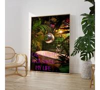 Craftylittlepenguin Last Night A DJ Saved My Life Lyric Print Quotes Wall Posters Art A5 A4 A3 A2 A1 Maxi Home Decor Unframed Music Novelty Posters - 9304 (A4-210 x 297 mm)