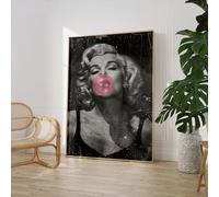 Craftylittlepenguin Marilyn Monroe Pink Bubble Print Poster Art A5 A4 A3 A2 A1 Maxi Home Decor Fashion Classic Unframed Fashion Floral- 9073 (Maxi - 61cm x 91cm)