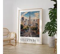 Craftylittlepenguin San Francisco Travel Print Wall Posters Art A5 A4 A3 A2 A1 Maxi Home Decor Unframed Vintage Retro Modern Posters - 9324 (A3-297 x 420 mm)