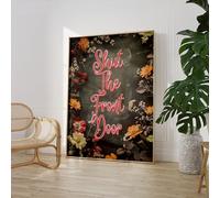 Craftylittlepenguin Shut The Front Door Print Poster Art A5 A4 A3 A2 A1 Maxi Home Decor Fashion Classic Unframed Simple Word Art Floral- 9071 (A1-594 x 841 mm)