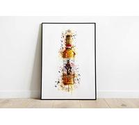 Craftylittlepenguin Watercolour Paint Splash Spiced Rum Bottle Print Art A5 A4 A3 A2 A1 Maxi Home Decor Fashion Beauty Classic - 5026 (A3-297 x 420 mm)